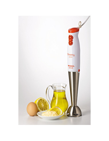 Ariete 881 Pimmy 200 - Frullatore a immersione - Gambo rimovibile e lame in Acciaio Inox - 2 velocità - 200 Watt - Bianco e Ara