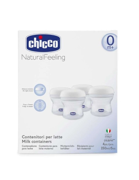 Chicco Contenitore Latte NaturalFeeling 4 pz Sacchetto di conservazione per latte materno