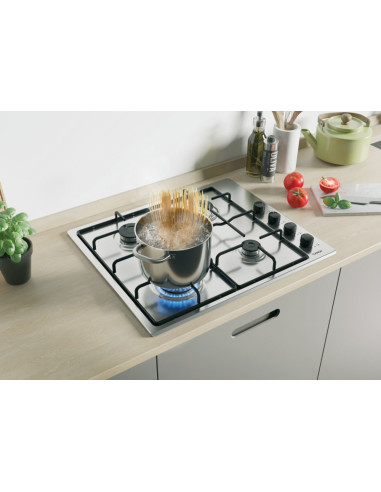 Candy Idea CHW6LBX Acciaio inox Da incasso 56 cm Gas 4 Fornello(i)