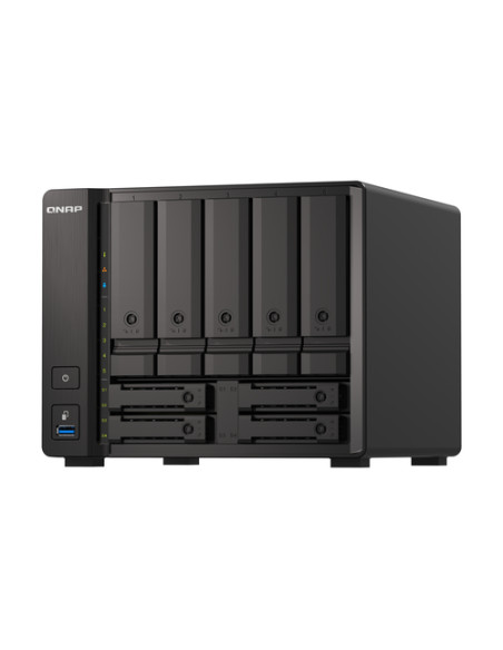 QNAP TS-H973AX NAS Tower Ryzen Embedded V1500B 32 GB DDR4 0 TB QuTS hero Nero