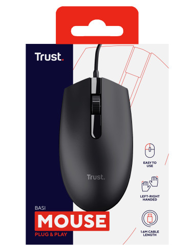 Trust Basi mouse Ufficio Ambidestro USB tipo A Ottico 1200 DPI