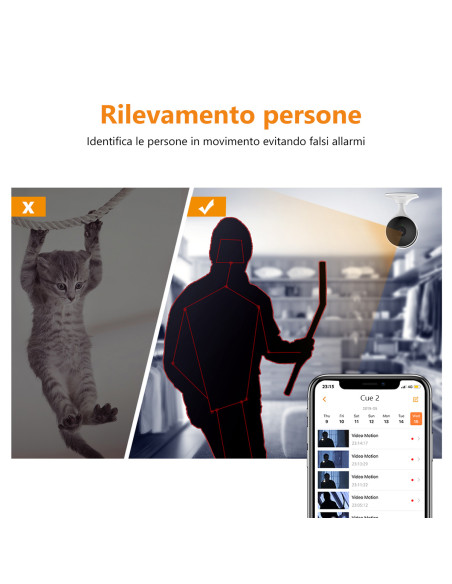 Imou Cue 2 Telecamera 2MP da interno con supporto magnetico - Baby Monitor e Rilevamento pianto o suono anomali