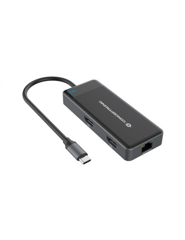 Conceptronic DONN14G replicatore di porte e docking station per laptop Cablato USB 3.2 Gen 1 (3.1 Gen 1) Type-C Grigio