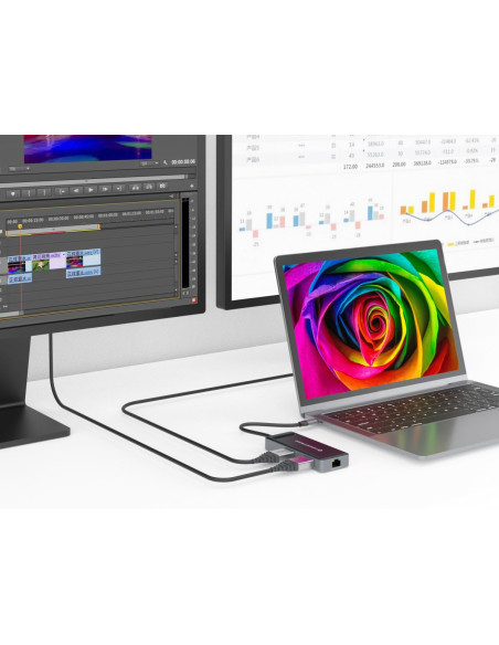 Conceptronic DONN14G replicatore di porte e docking station per laptop Cablato USB 3.2 Gen 1 (3.1 Gen 1) Type-C Grigio