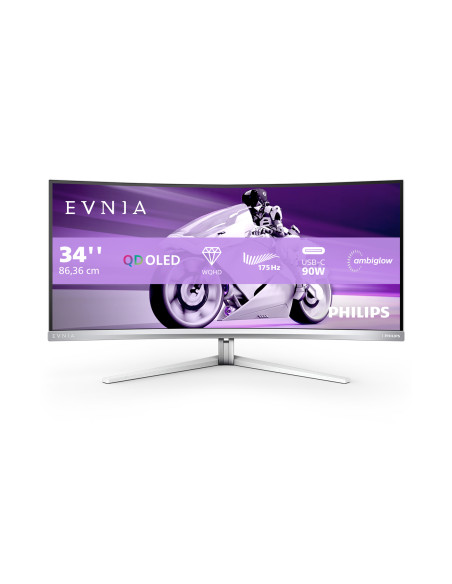 Philips 34M2C8600/00 Monitor PC 86,4 cm (34") 3440 x 1440 Pixel Wide Quad HD OLED Bianco