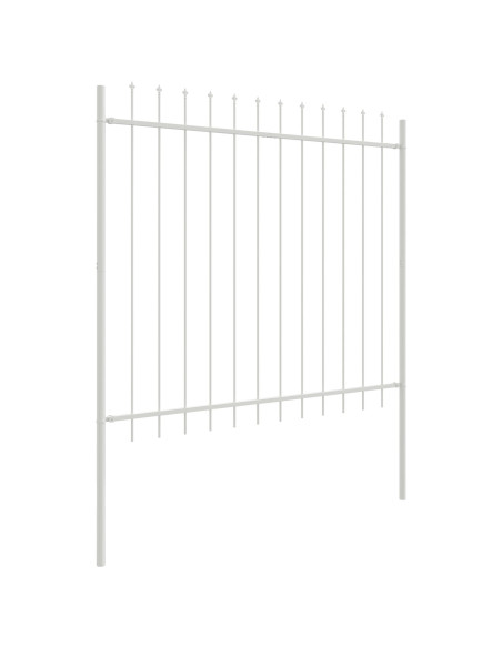 Recinzione da giardino  con punta a lancia bianca 11,9x1,5 m in acciaio