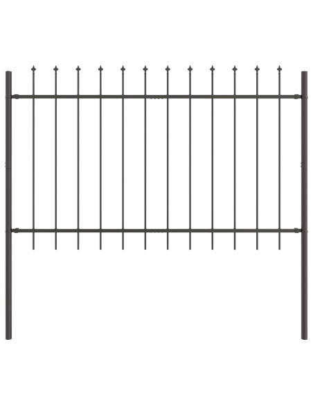 Cancello da Giardino  con Punta a Lancia Grigio 13,6x1 m in Acciaio
