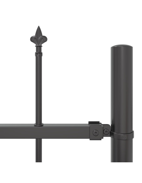 Cancello da Giardino  con Punta a Lancia Grigio 13,6x1 m in Acciaio