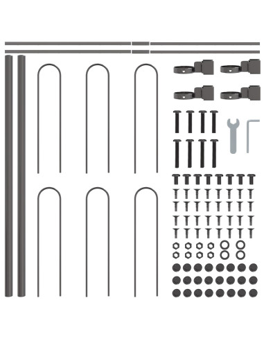 Recinzione per Giardino 8 pcs Grigio 13,6 x 0,6 m