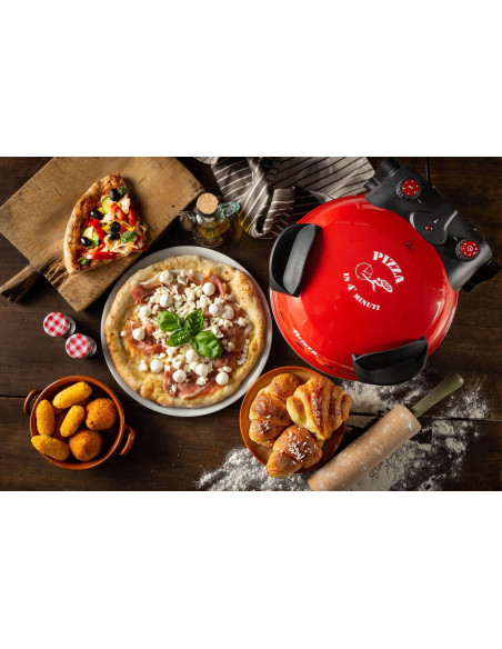 Ariete 909 Forno Pizza - Pizza in 4 minuti - Piastra in pietra refrattaria con trattamento antiaderente - Temperatura max 400° 