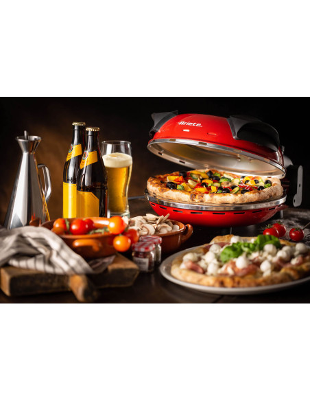 Ariete 909 Forno Pizza - Pizza in 4 minuti - Piastra in pietra refrattaria con trattamento antiaderente - Temperatura max 400° 