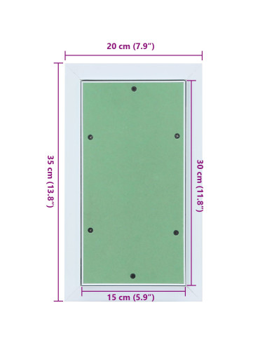 Pannello di Accesso Verde e Argento 20 x 35 cm