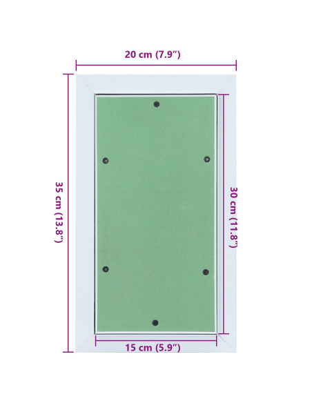 Pannello di Accesso Verde e Argento 20 x 35 cm