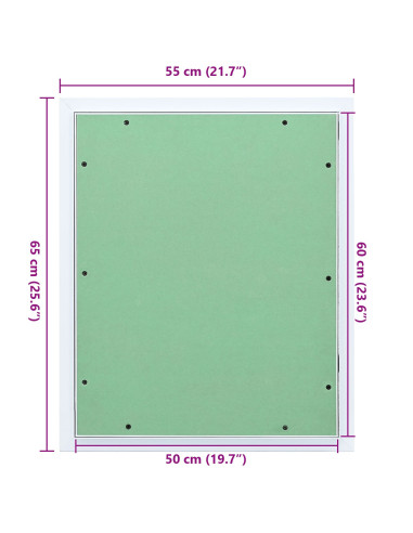 Pannello di Accesso Verde e Argento 55 x 65 cm