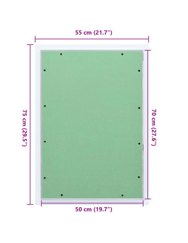 Pannello di Accesso Verde e Argento 55 x 75 cm