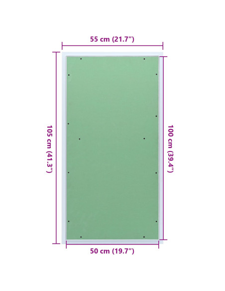 Pannello di Accesso Verde e Argento 55 x 105 cm