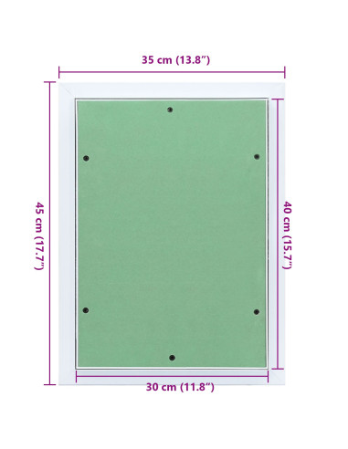 Pannello di Accesso Verde e Argento 35 x 45 cm