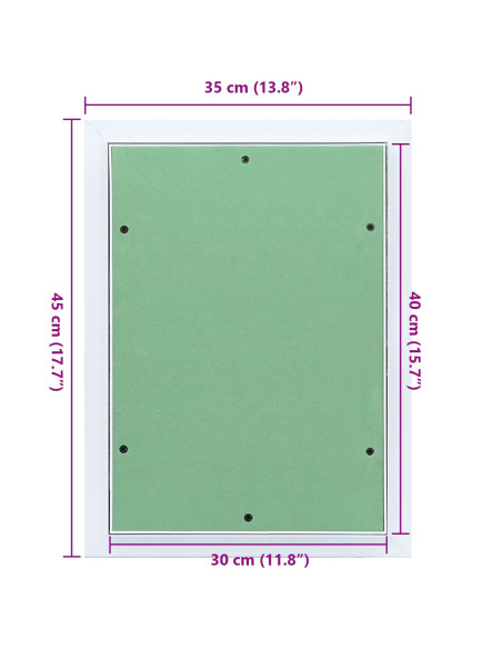 Pannello di Accesso Verde e Argento 35 x 45 cm