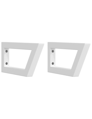 Reggimensole per Lavabo 2 pz Bianche Trapezio in Acciaio