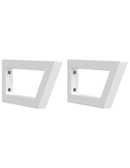 Reggimensole per Lavabo 2 pz Bianche Trapezio in Acciaio