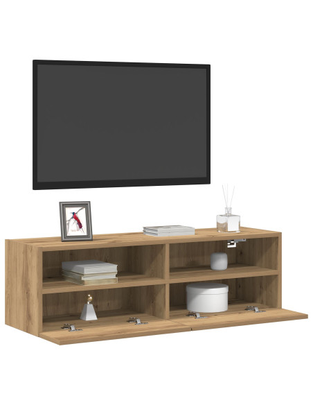 Mobile TV da muro in rovere artisan 100x30x30 cm in legno ingegnerizzato