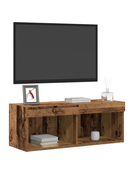 Armadi per TV  con luci LED 2 pz Legno antico 80x30x30 cm