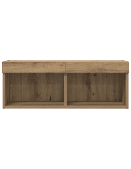 Mobile TV  con luci LED Rovere Artigianale 80x30x30 cm