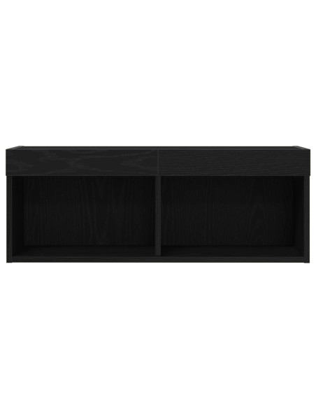 Mobile TV  con luci LED Rovere Nero 80x30x30 cm