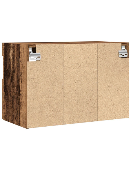 Armadi da muro per TV  con luci LED 2 pezzi in legno antico 60x30x40 cm