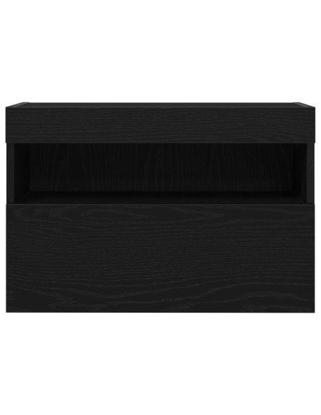 Mobile TV  con luci LED Rovere Nero 60x30x40 cm