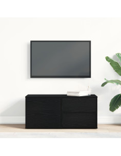 Mobile TV Rovere Nero 80 x 34 x 36 cm Legno multistrato