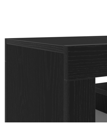 Mobile TV  con luci LED - Nero Rovere 120x35x40 cm