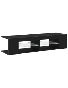 Mobile TV Rovere Nero 135 x 39 x 30 cm Legno multistrato