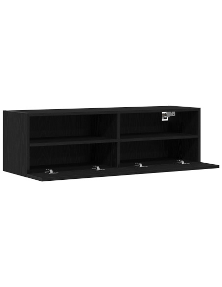 Mobile TV da parete 2 pcs Rovere nero 100 x 30 x 30 cm