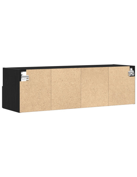 Armadi da Muro per TV 2 pz Nero Rovere 100x30x30 cm Legno Ingegnerizzato