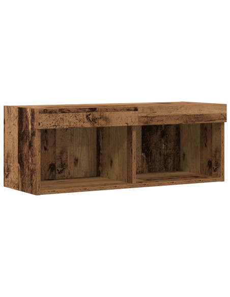 Armadi per TV  con luci LED 2 pz Legno antico 80x30x30 cm