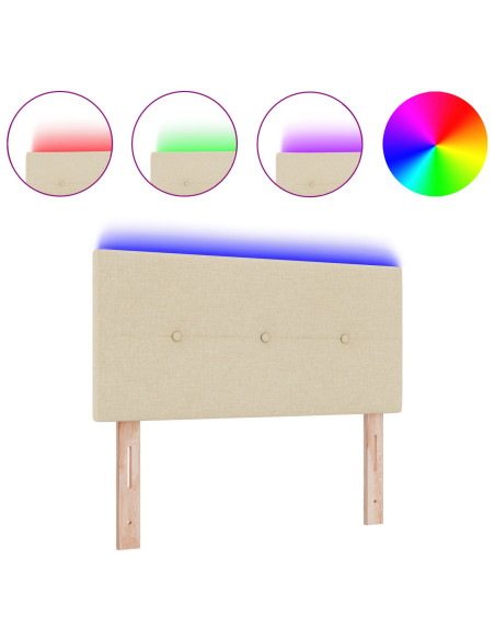 Testata Letto LED  Foderata Crema 100 cm