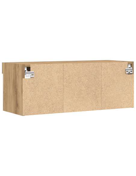 Mobile TV  con luci LED Rovere Artigianale 80x30x30 cm