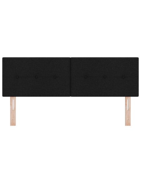 Testiera LED  con bottoni trapuntata nera 72 cm in tessuto