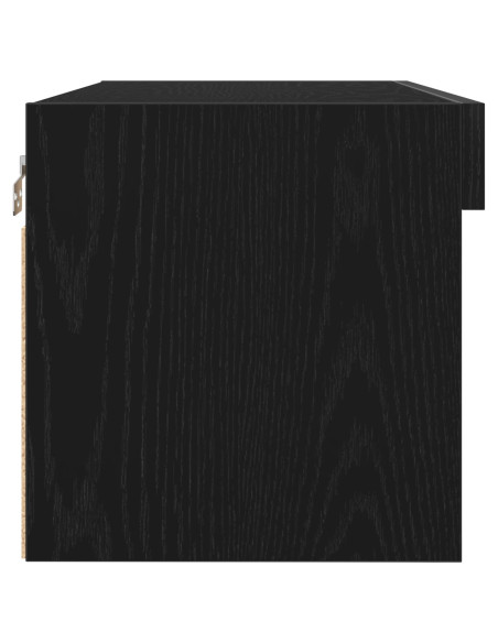 Cabinet TV  con luci LED 2 pz Nero Rovere 80x30x30 cm