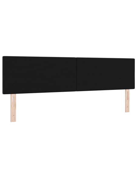 Testiera LED  con bottoni trapuntati nera 90 cm in velluto
