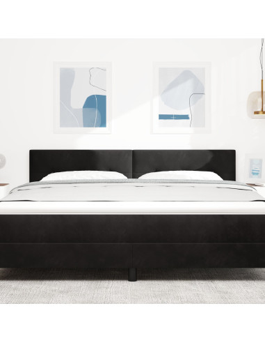 Testiera LED con luci a strisce a LED Nero 180 cm Poliestere