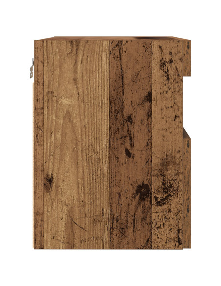 Armadi da muro per TV  con luci LED 2 pezzi in legno antico 60x30x40 cm
