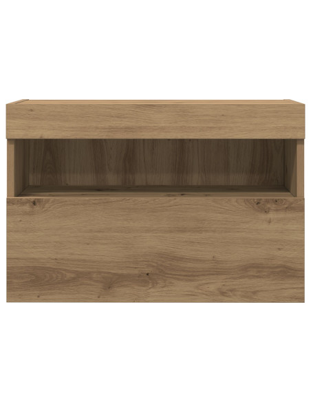 Mobile TV  con luci LED Rovere Artigianale 60x30x40 cm
