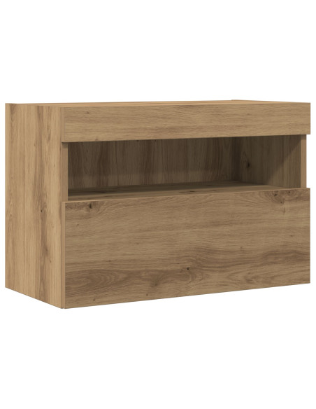 Armadi per TV  con luci LED 2 pz Rovere Artigianale 60x30x40 cm