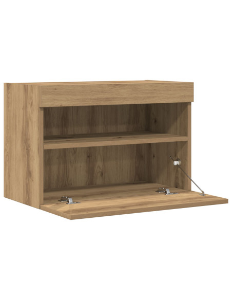 Armadi per TV  con luci LED 2 pz Rovere Artigianale 60x30x40 cm