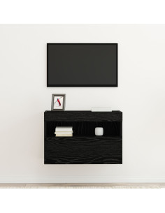 Mobile TV da parete Rovere nero 60 x 30 x 40 cm 2