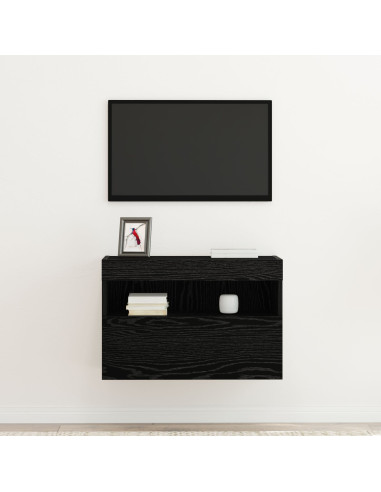 Mobile TV da parete Rovere nero 60 x 30 x 40 cm