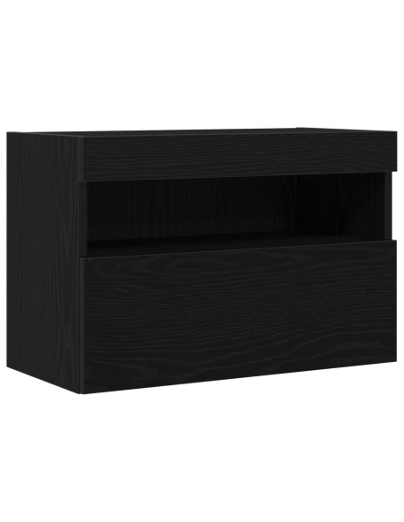 Armadi per TV  con luci LED 2 pcs Nero Rovere 60x30x40 cm