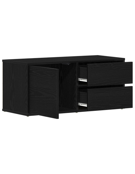 Mobile TV Rovere Nero 80 x 34 x 36 cm Legno multistrato